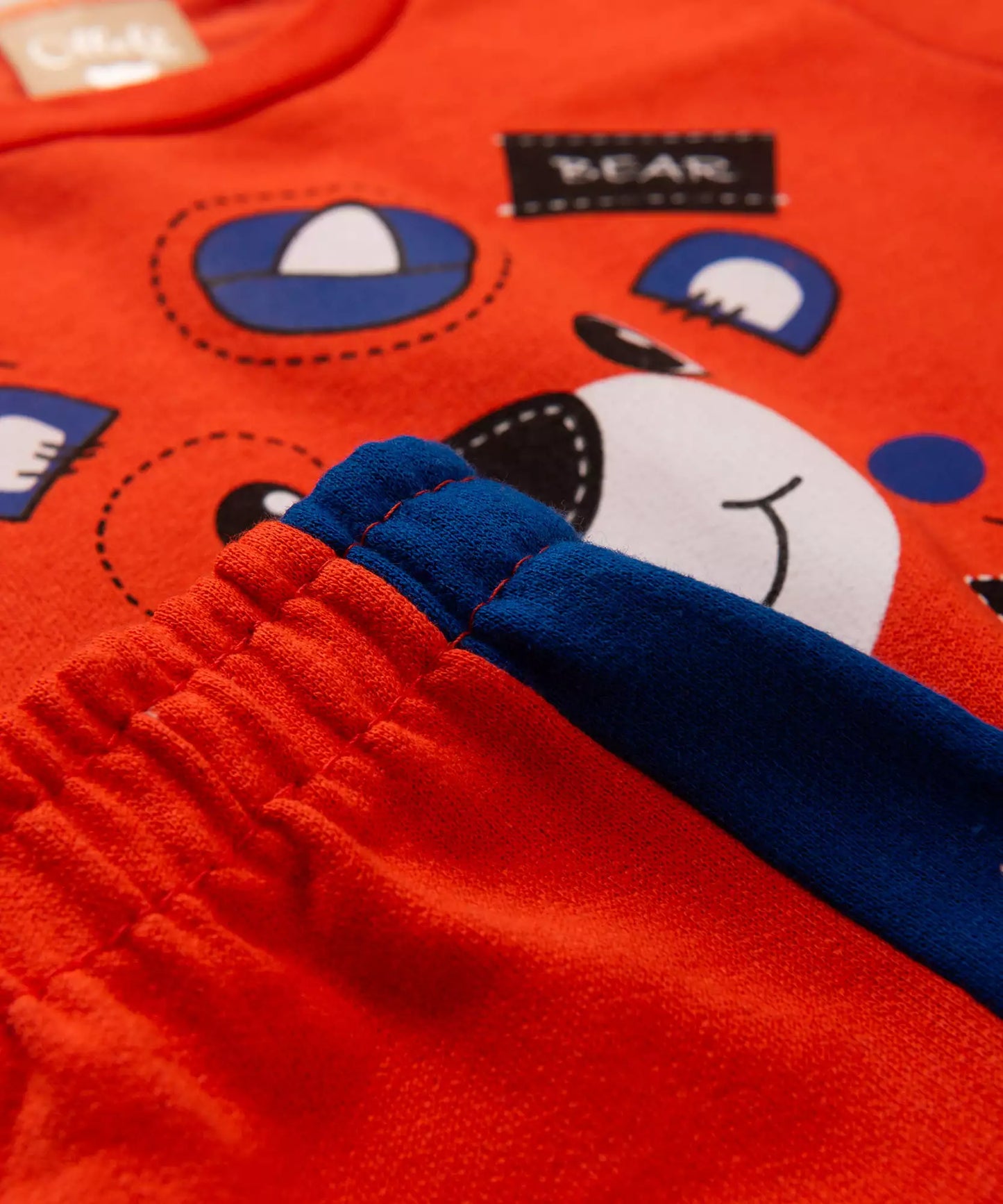 Conjunto de Inverno para Bebê Menino Urso Laranja