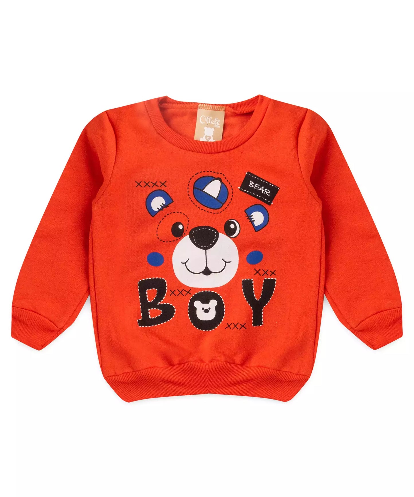 Conjunto de Inverno para Bebê Menino Urso Laranja