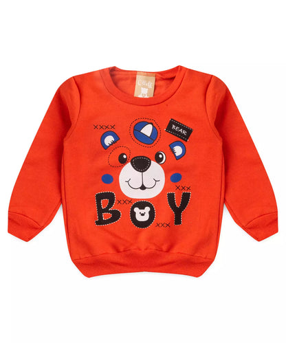 Conjunto de Inverno para Bebê Menino Urso Laranja