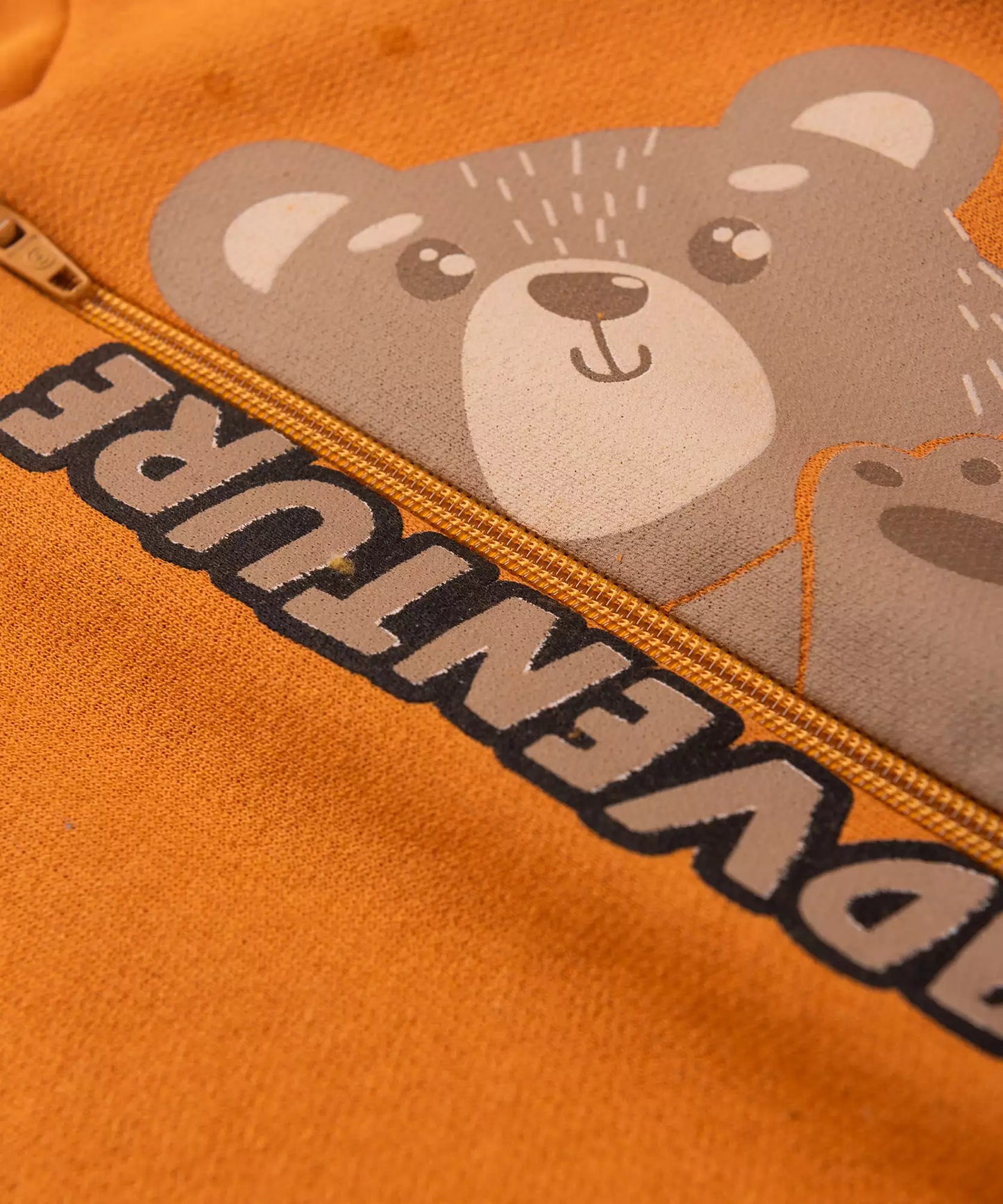 Conjunto de Inverno para Bebê Menino Urso em Laranja