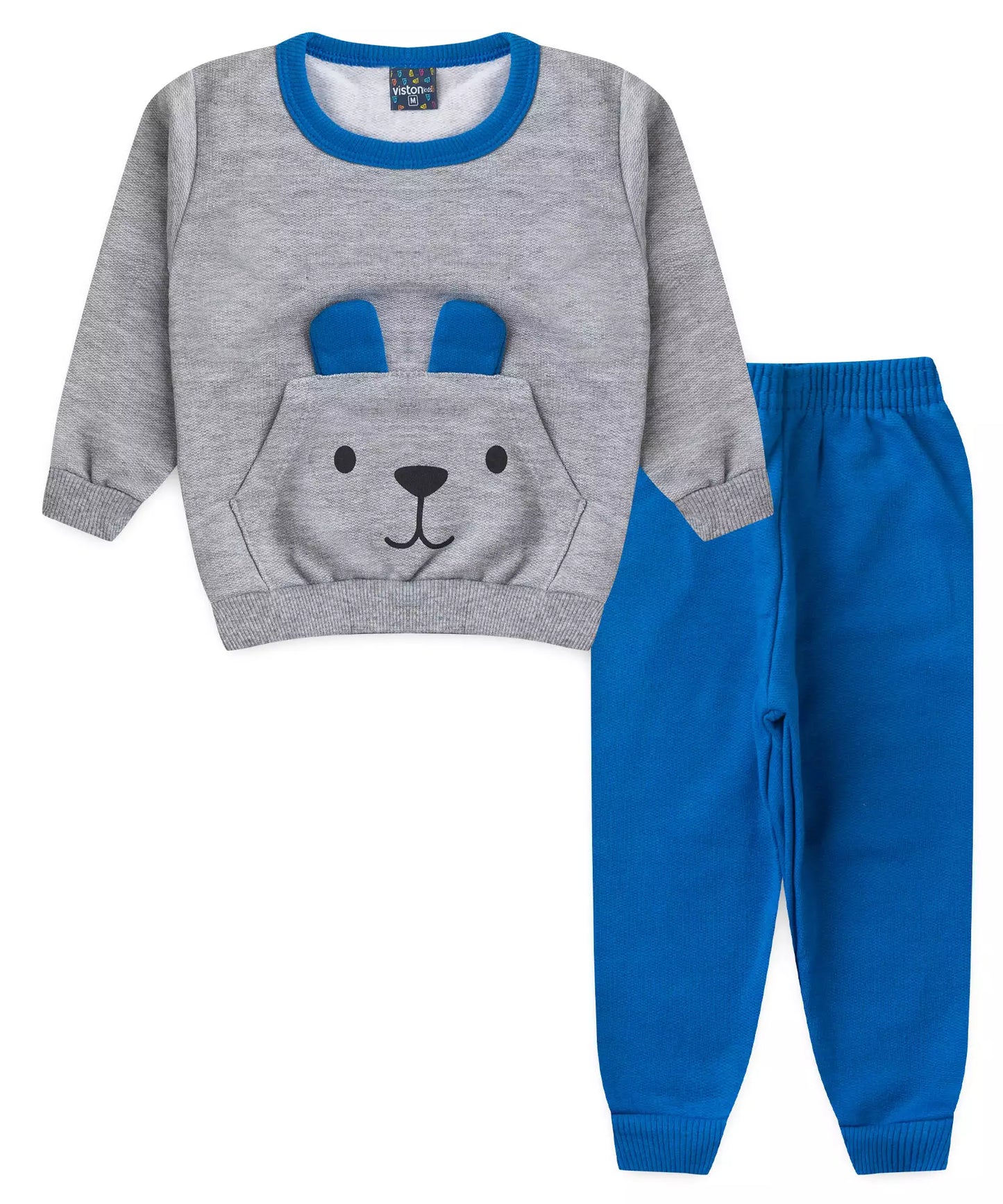 Conjunto de Inverno para Bebê Menino Urso Mescla