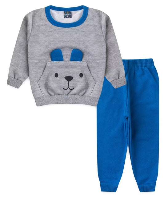 Conjunto de Inverno para Bebê Menino Urso Mescla