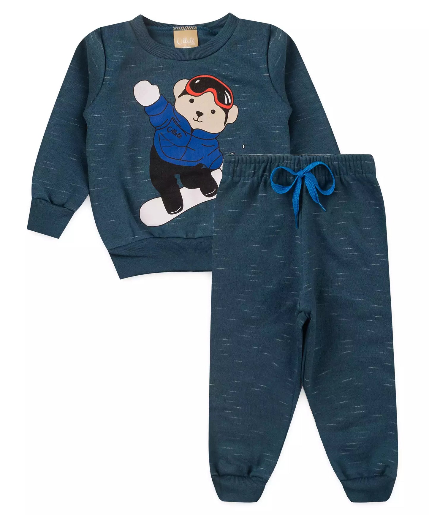 Conjunto de Inverno para Bebê Menino Urso Verde