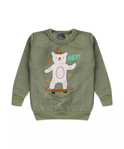 Conjunto de Inverno para Bebê Menino em Urso Verde