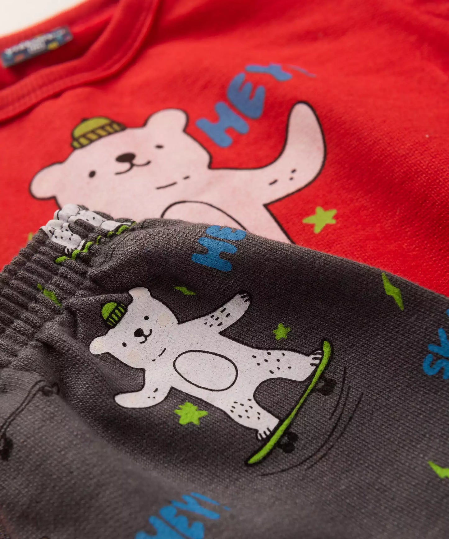 Conjunto de Inverno para Bebê Menino Urso Vermelho