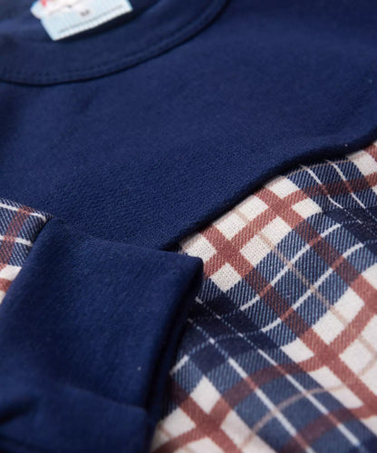 Conjunto de Inverno para Bebê Menino Xadrez Marinho