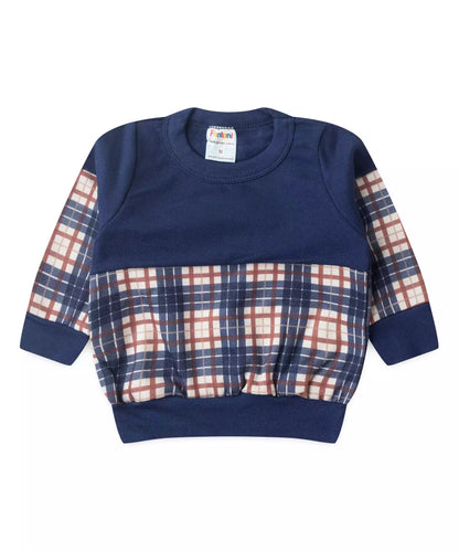 Conjunto de Inverno para Bebê Menino Xadrez Marinho