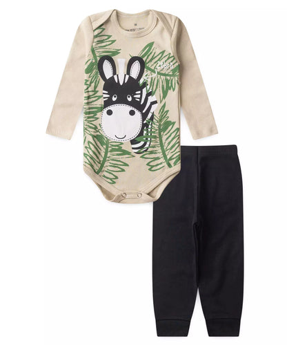 Conjunto de Inverno para Bebê Menino Zebrinha Marrom