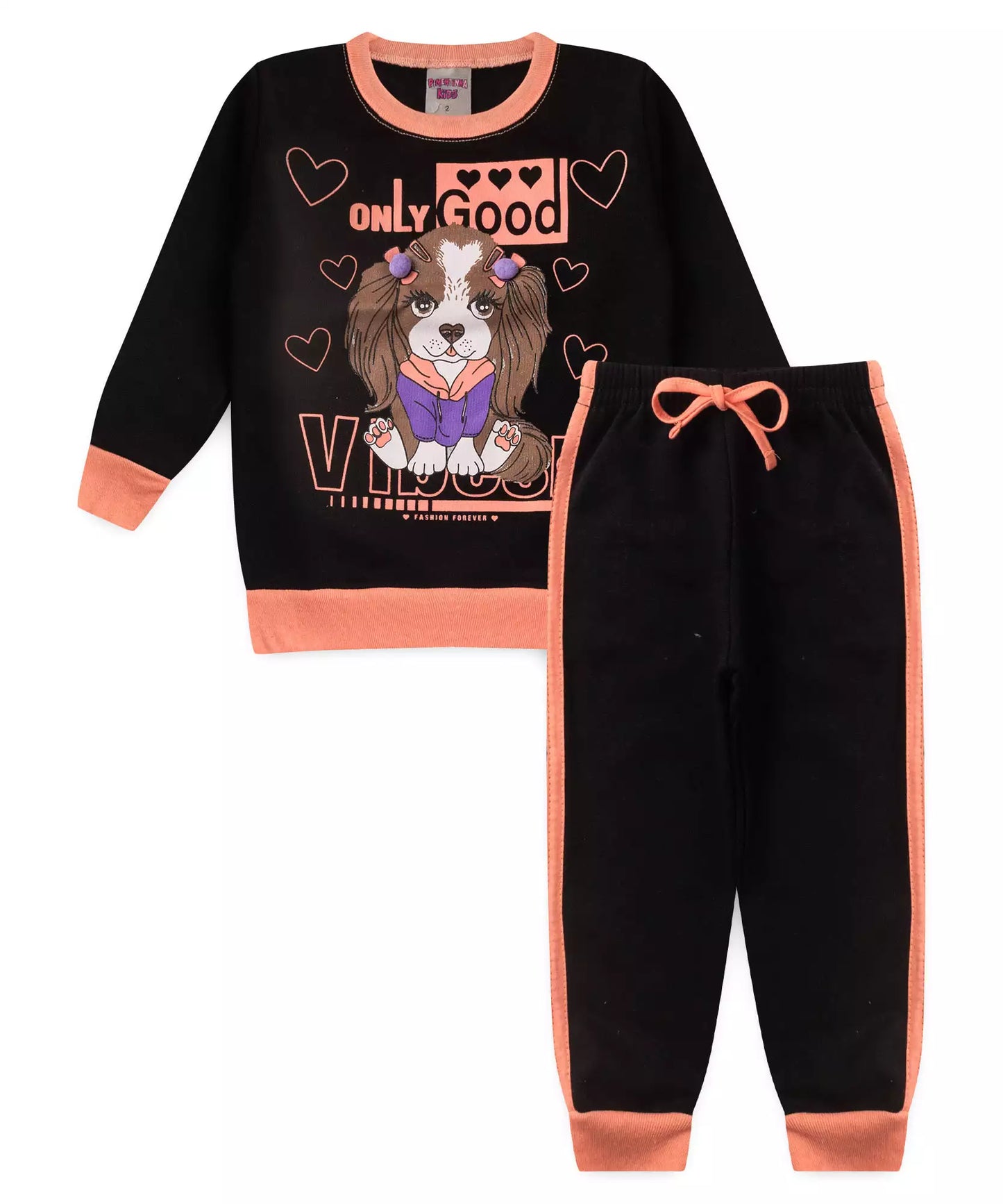 Conjunto de Inverno para Menina Cachorrinho Preto