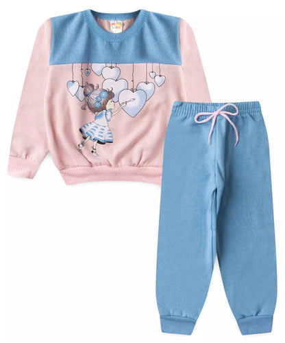 Conjunto de Inverno para Menina Coração Rosa