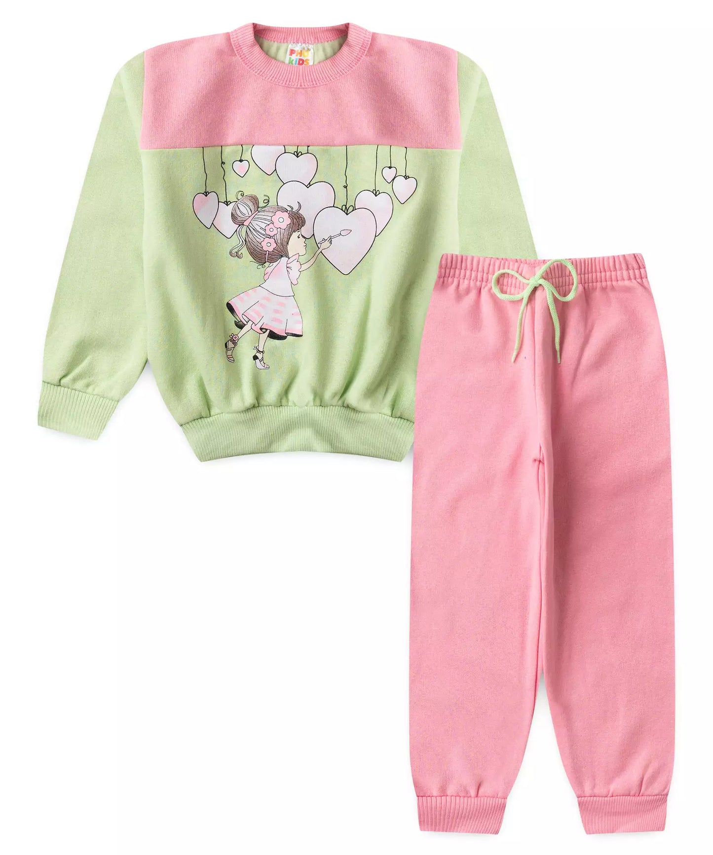 Conjunto de Inverno para Menina Coração Verde
