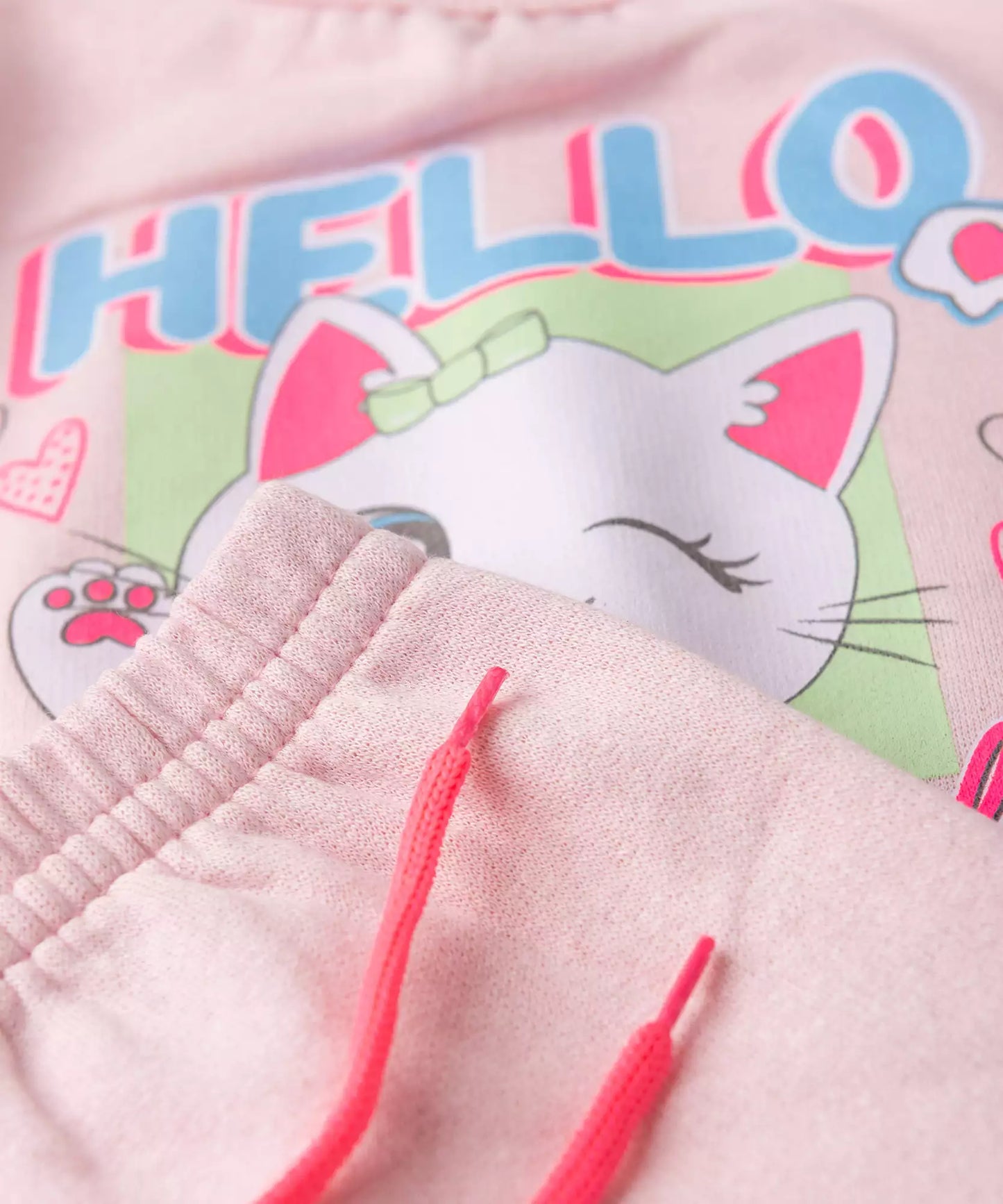 Conjunto de Inverno para Menina Gatinho Fofo Rosa