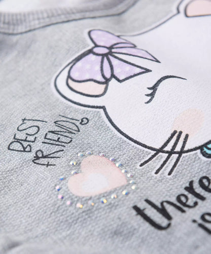 Conjunto de Inverno para Menina Gatinho Mescla