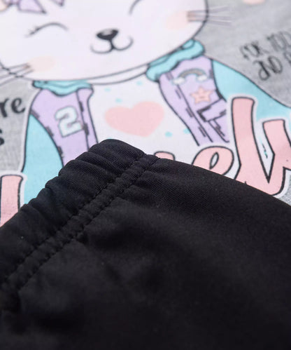 Conjunto de Inverno para Menina Gatinho Mescla