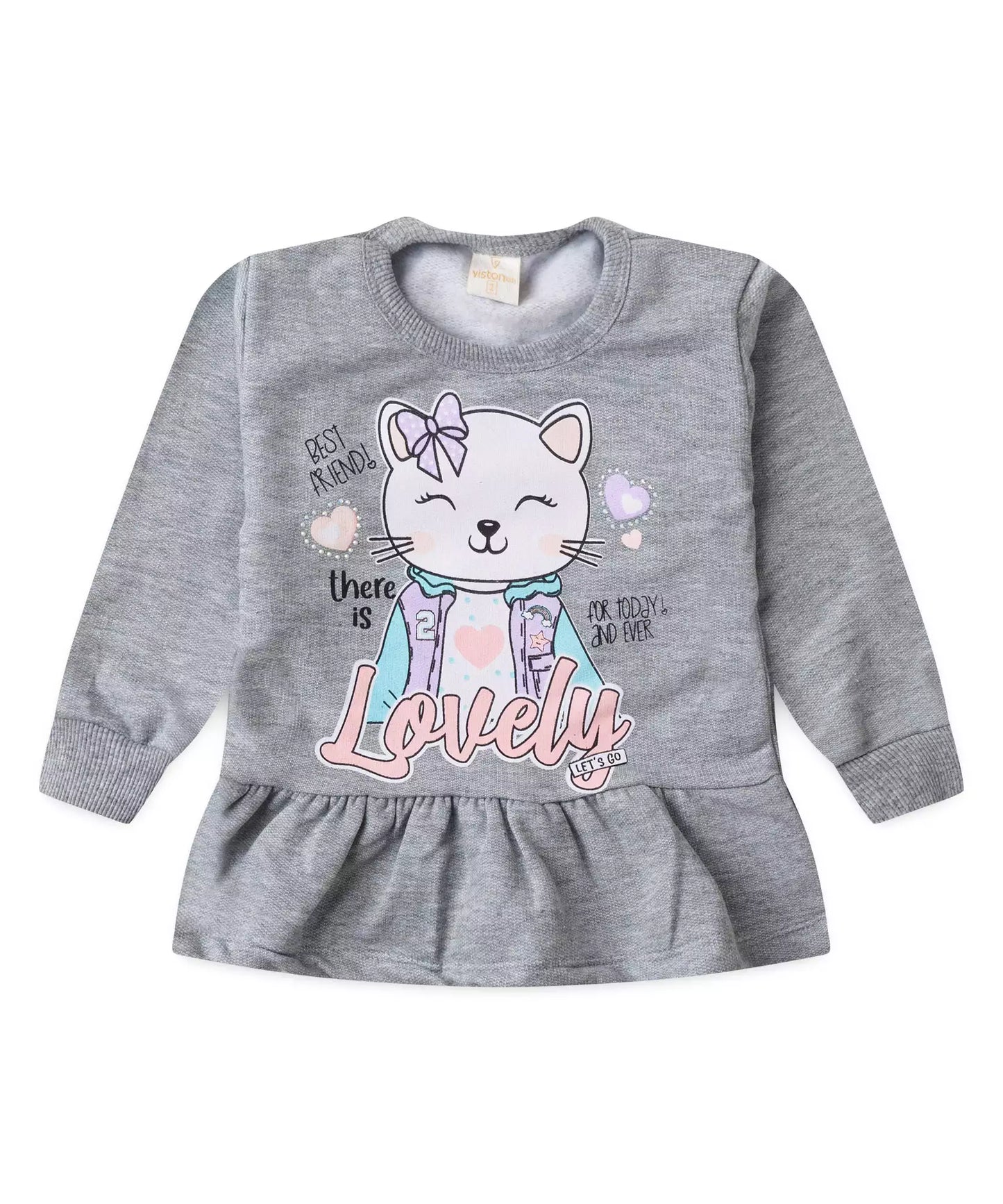 Conjunto de Inverno para Menina Gatinho Mescla