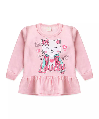 Conjunto de Inverno para Menina Gatinho no Rosa
