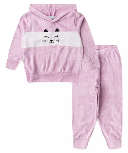 Conjunto de Inverno para Menina Gato Fofo Rosa