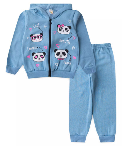 Conjunto de Inverno para Menina Pandinha Azul