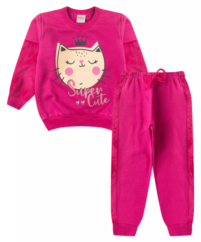 Conjunto de Inverno para Menina Super Cute Pink