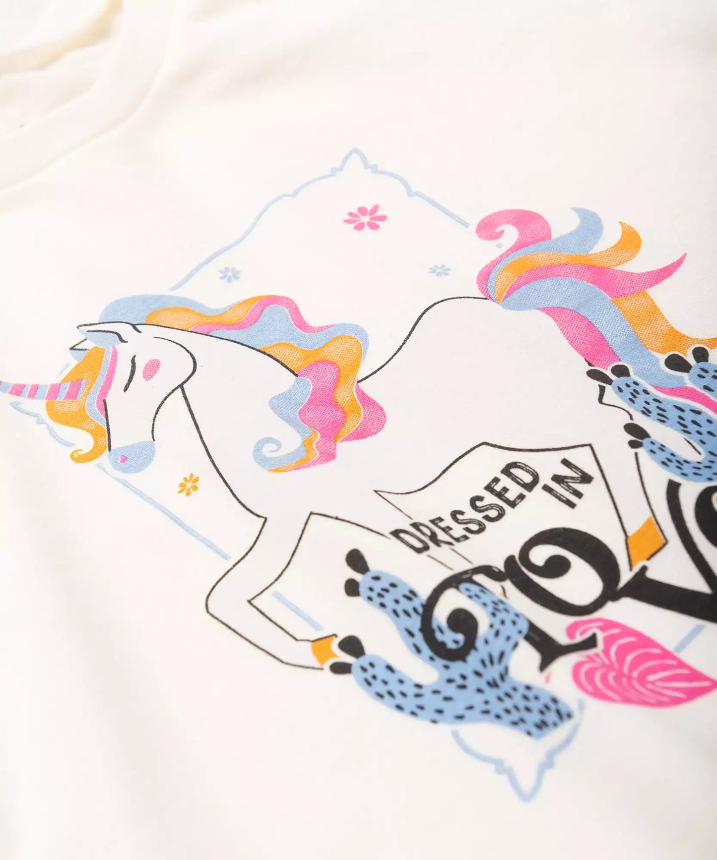 Conjunto de Inverno para Menina Estampado Unicórnio Marfim