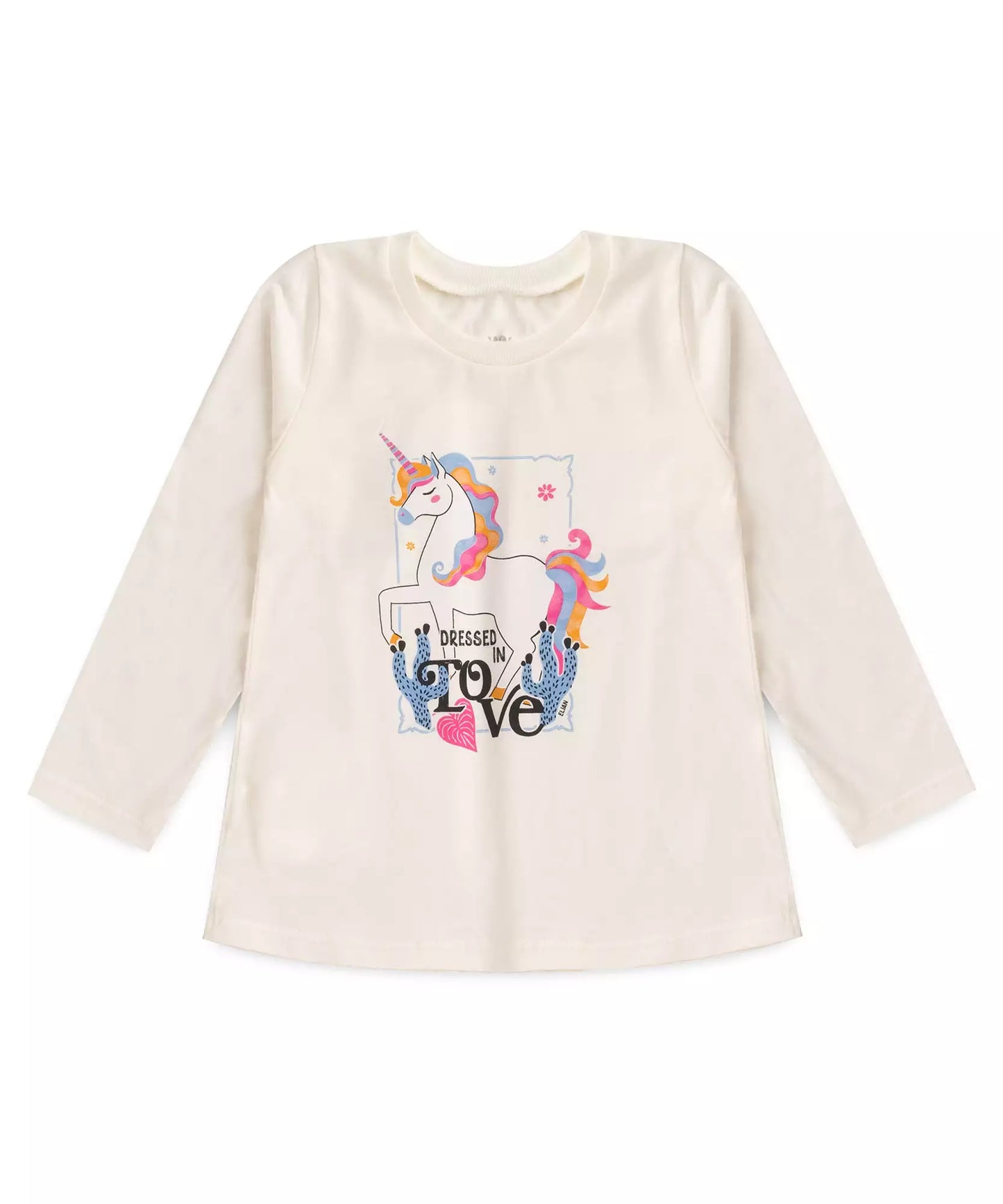 Conjunto de Inverno para Menina Estampado Unicórnio Marfim