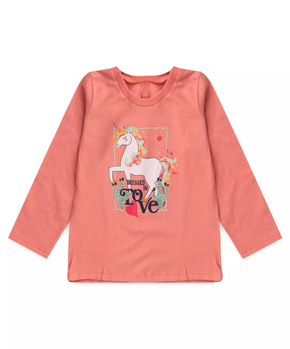 Conjunto de Inverno para Menina Estampado Unicórnio Rosa