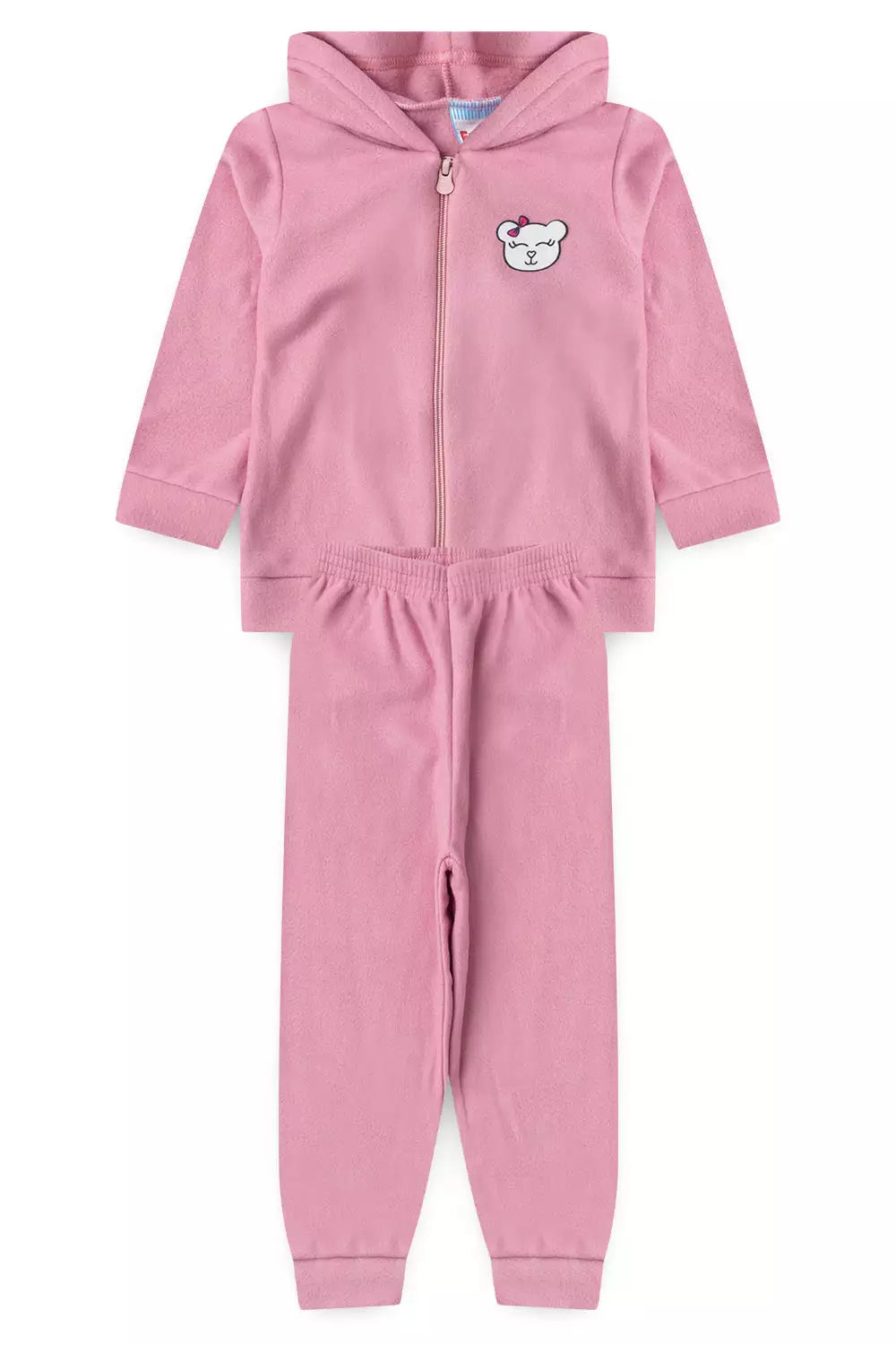 Conjunto de Inverno para Menina Ursinha Delicada Rosa