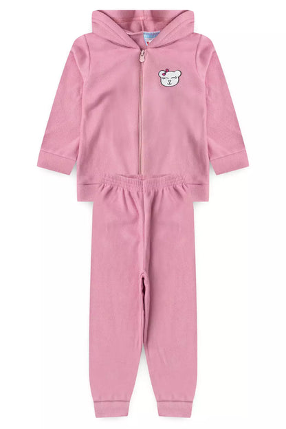 Conjunto de Inverno para Menina Ursinha Delicada Rosa