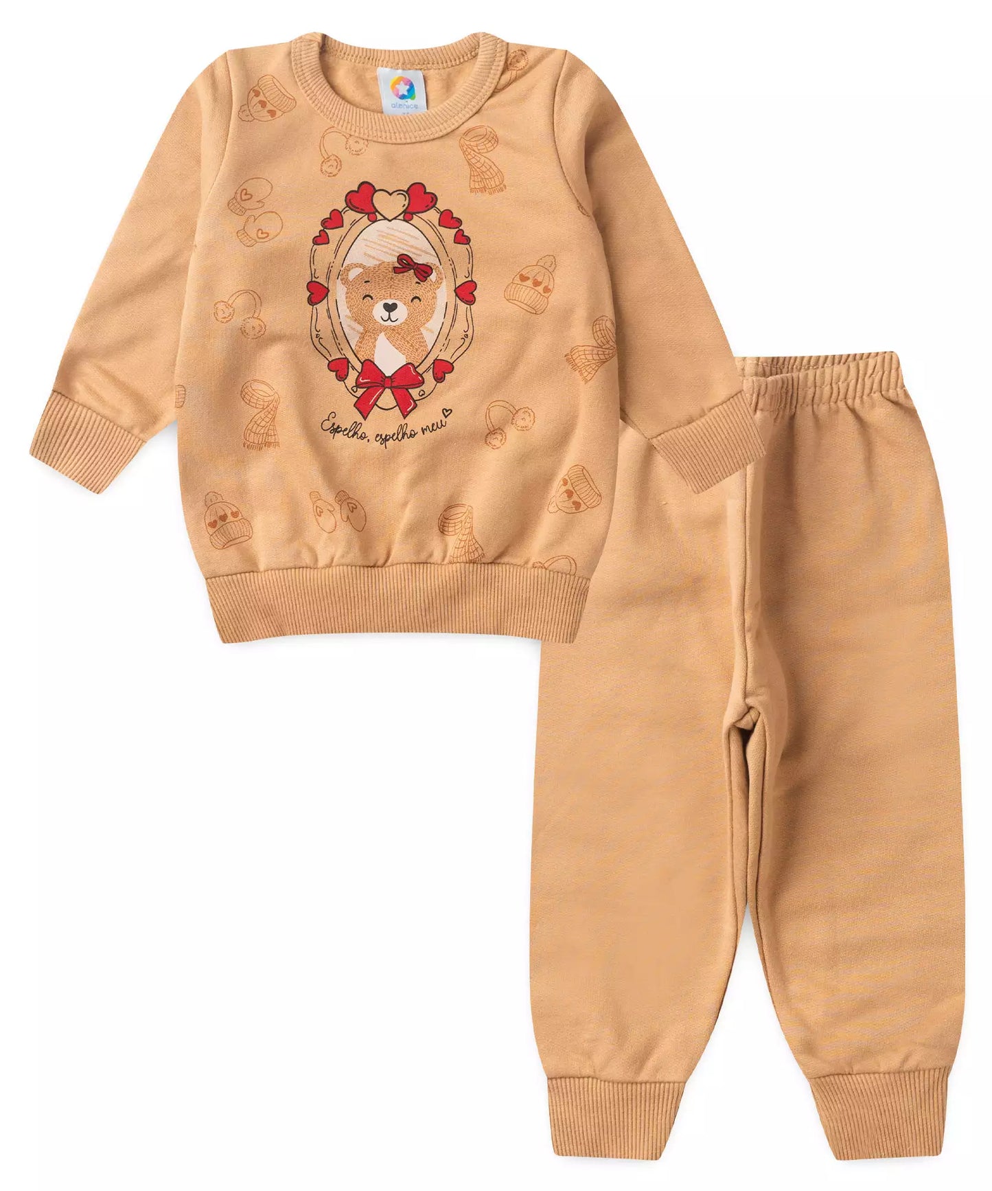 Conjunto de Inverno para Menina Ursinha Marrom