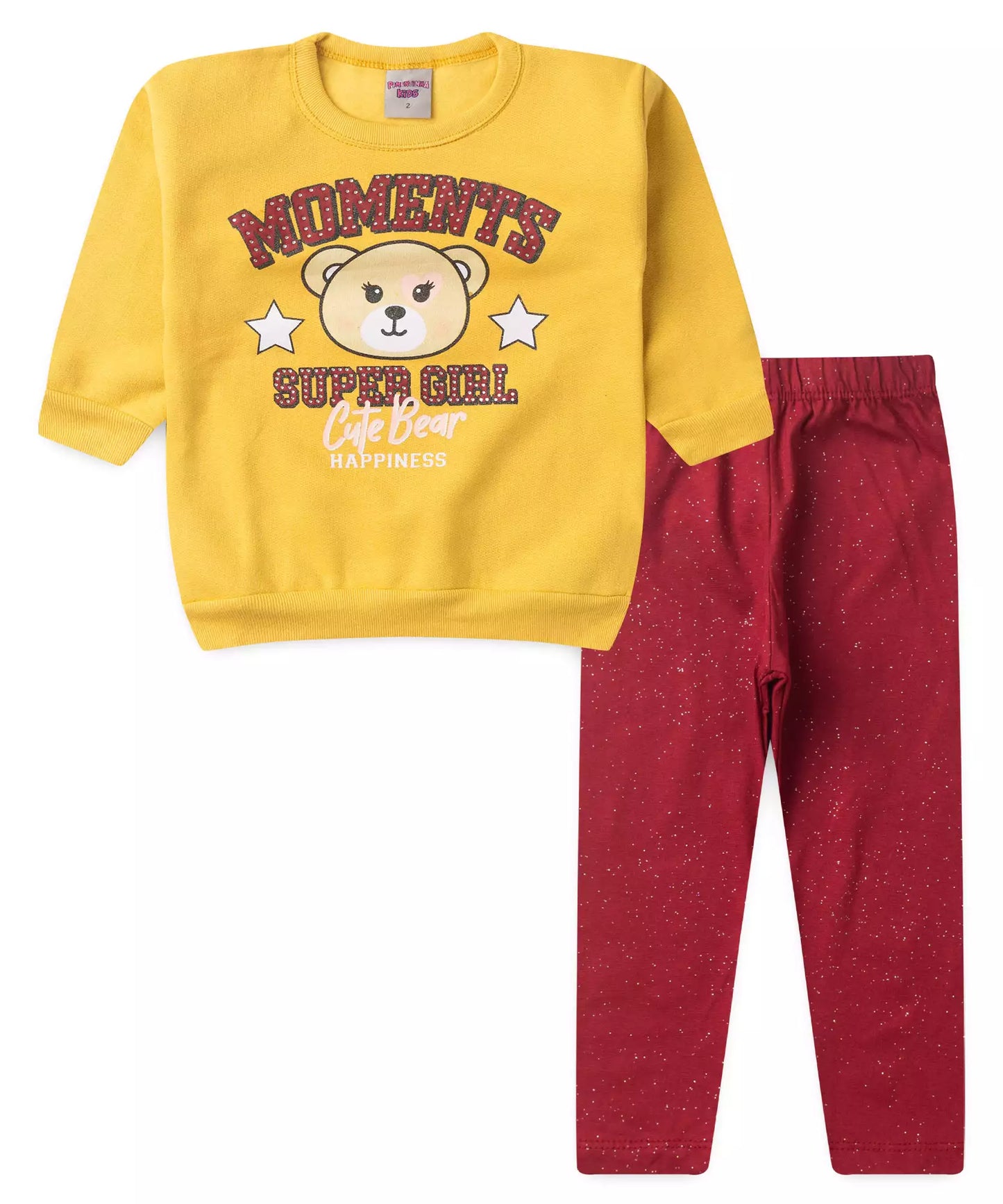Conjunto de Inverno para Menina Ursinho Bege