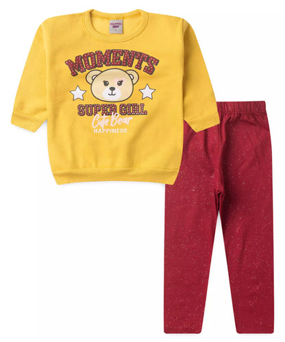 Conjunto de Inverno para Menina Ursinho Bege