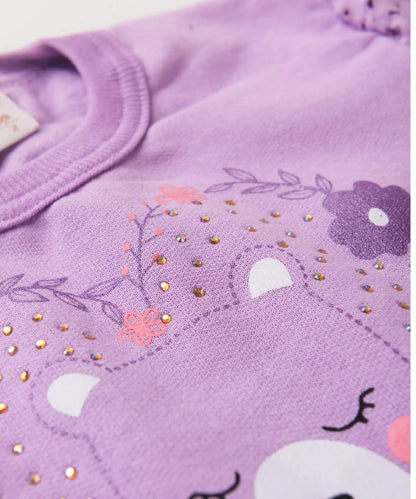 Conjunto de Inverno para Menina Ursinho Fofo Lilás