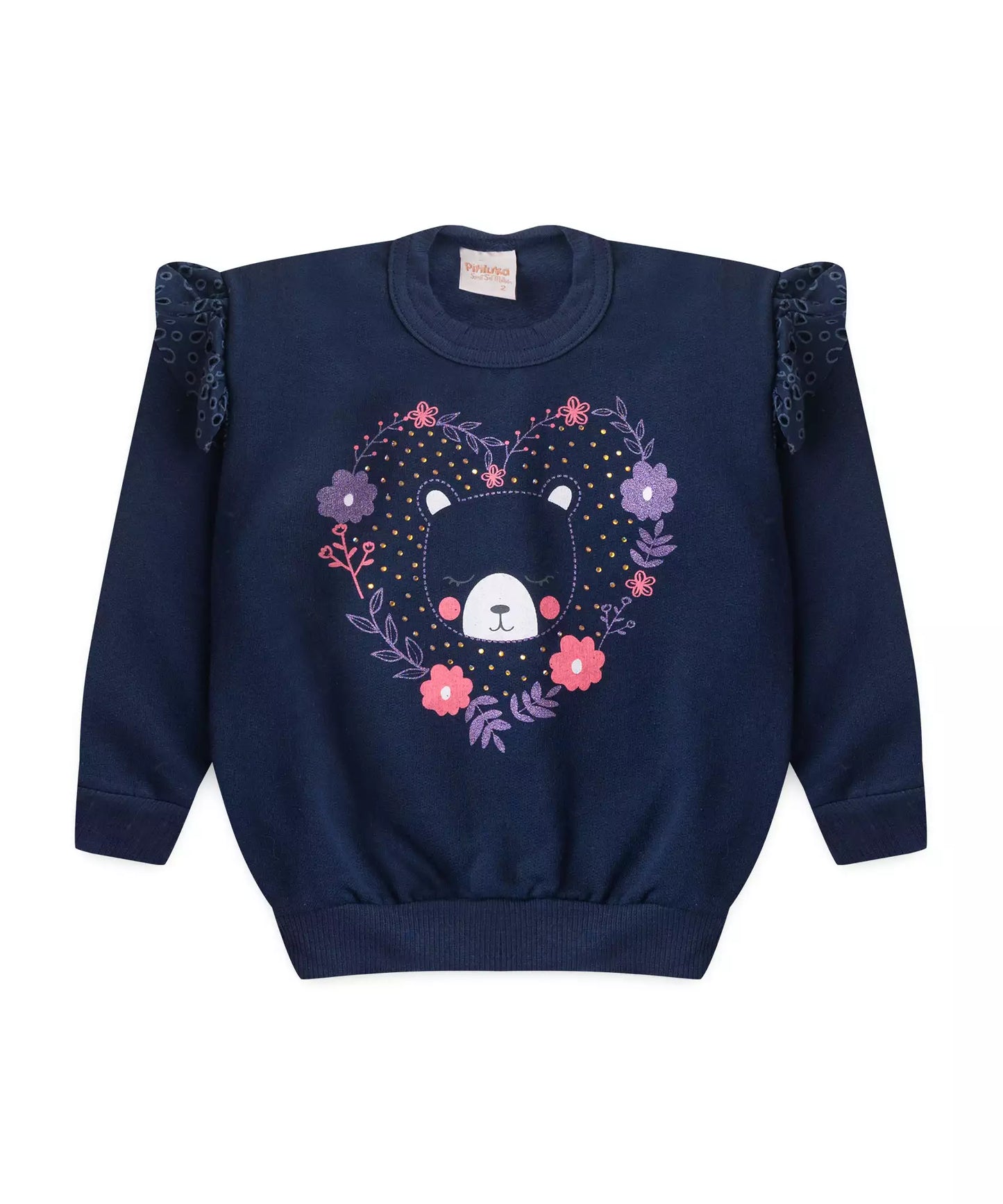Conjunto de Inverno para Menina Ursinho Fofo Marinho