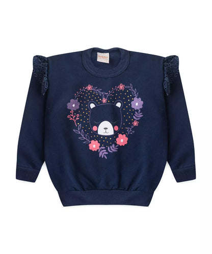 Conjunto de Inverno para Menina Ursinho Fofo Marinho