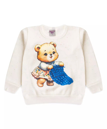 Conjunto de Inverno para Menina no Ursinho no Marfim