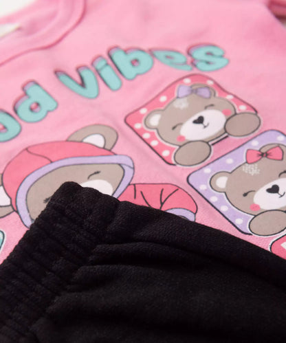 Conjunto de Inverno para Menina no Ursinho Rosa