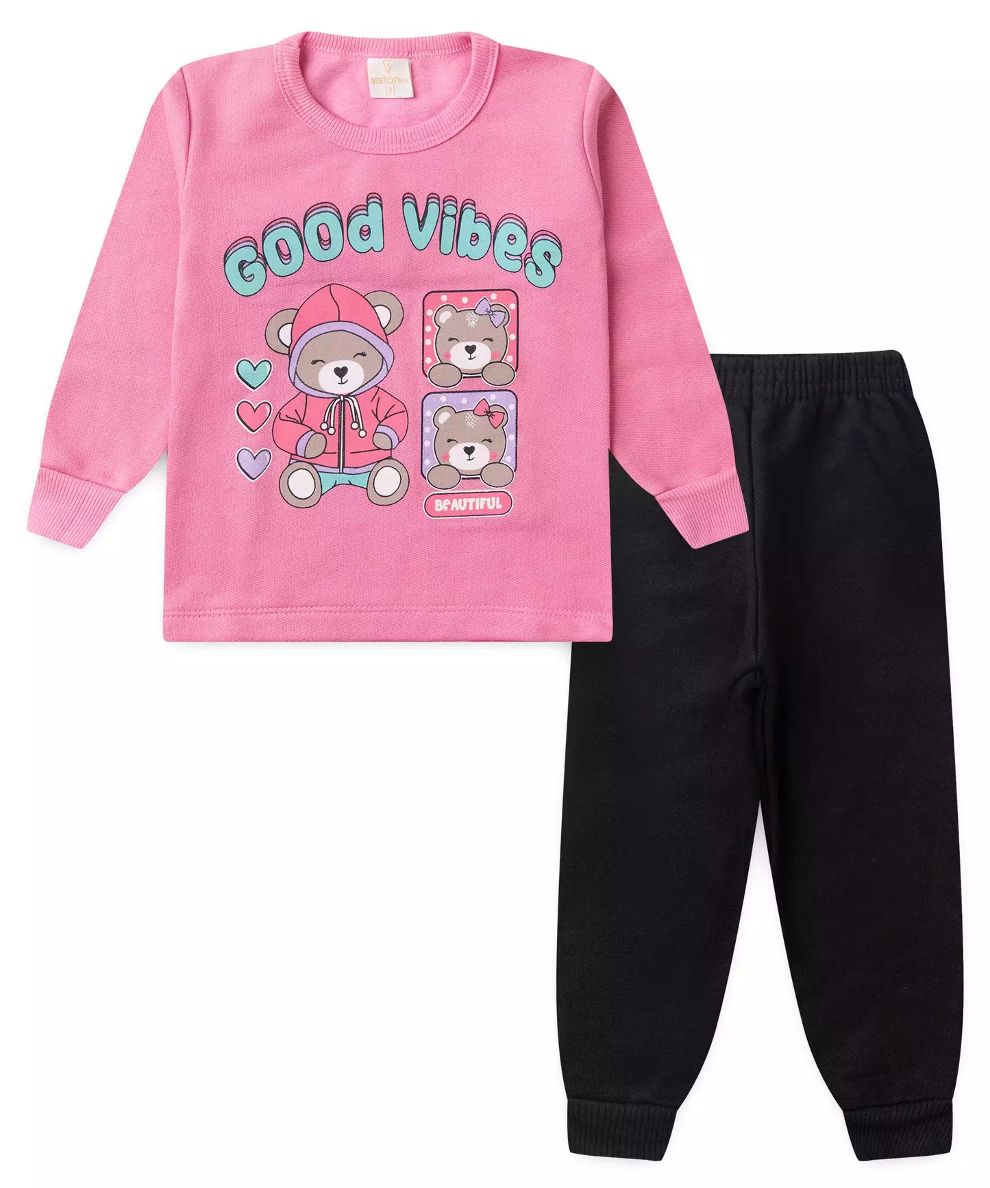 Conjunto de Inverno para Menina no Ursinho Rosa