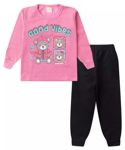Conjunto de Inverno para Menina no Ursinho Rosa