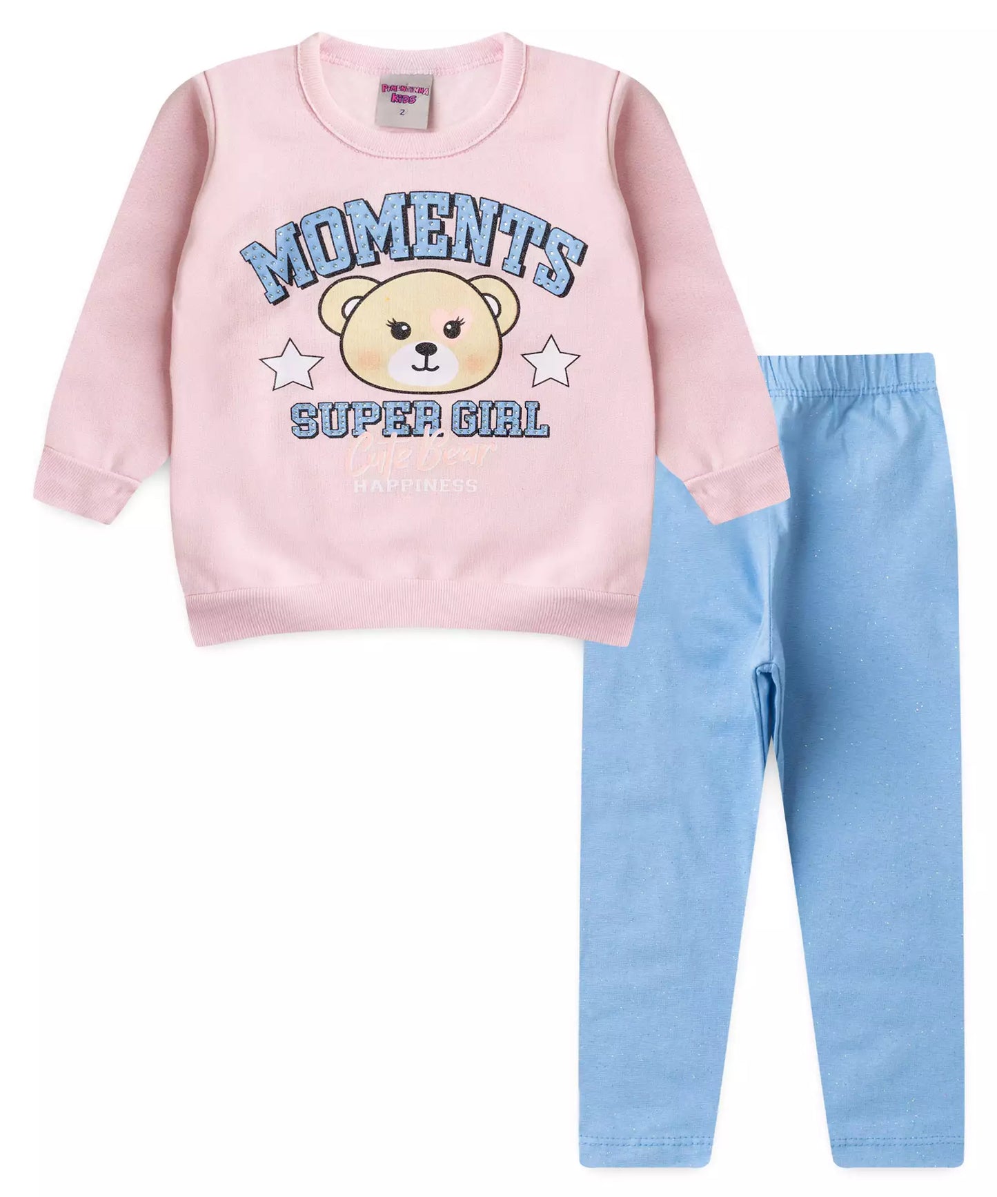 Conjunto de Inverno para Menina em Ursinho Rosa