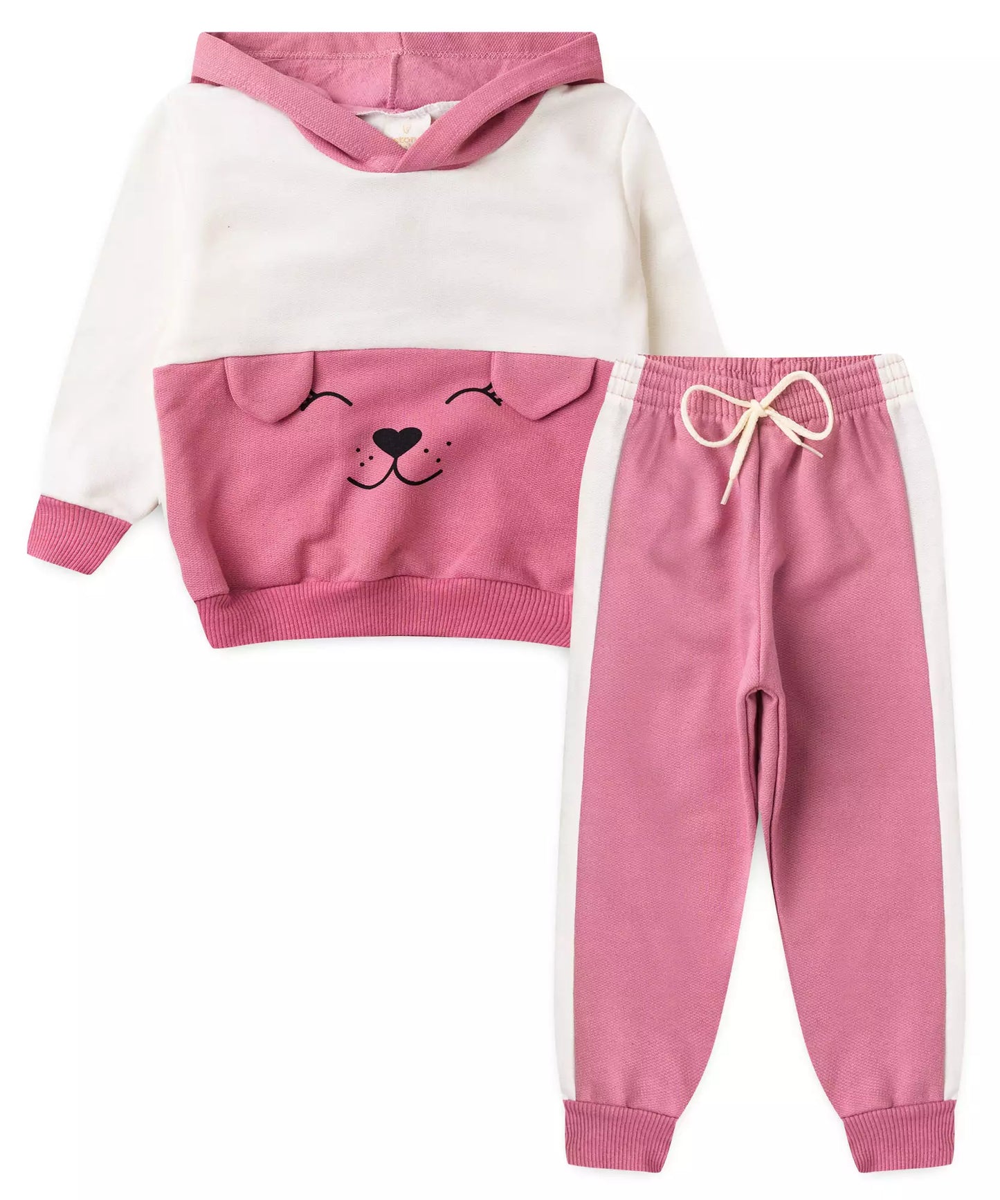 Conjunto de Inverno para Menina Urso Marfim