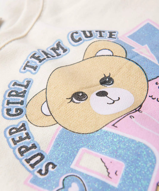 Conjunto de Inverno para Menina no Urso Marfim