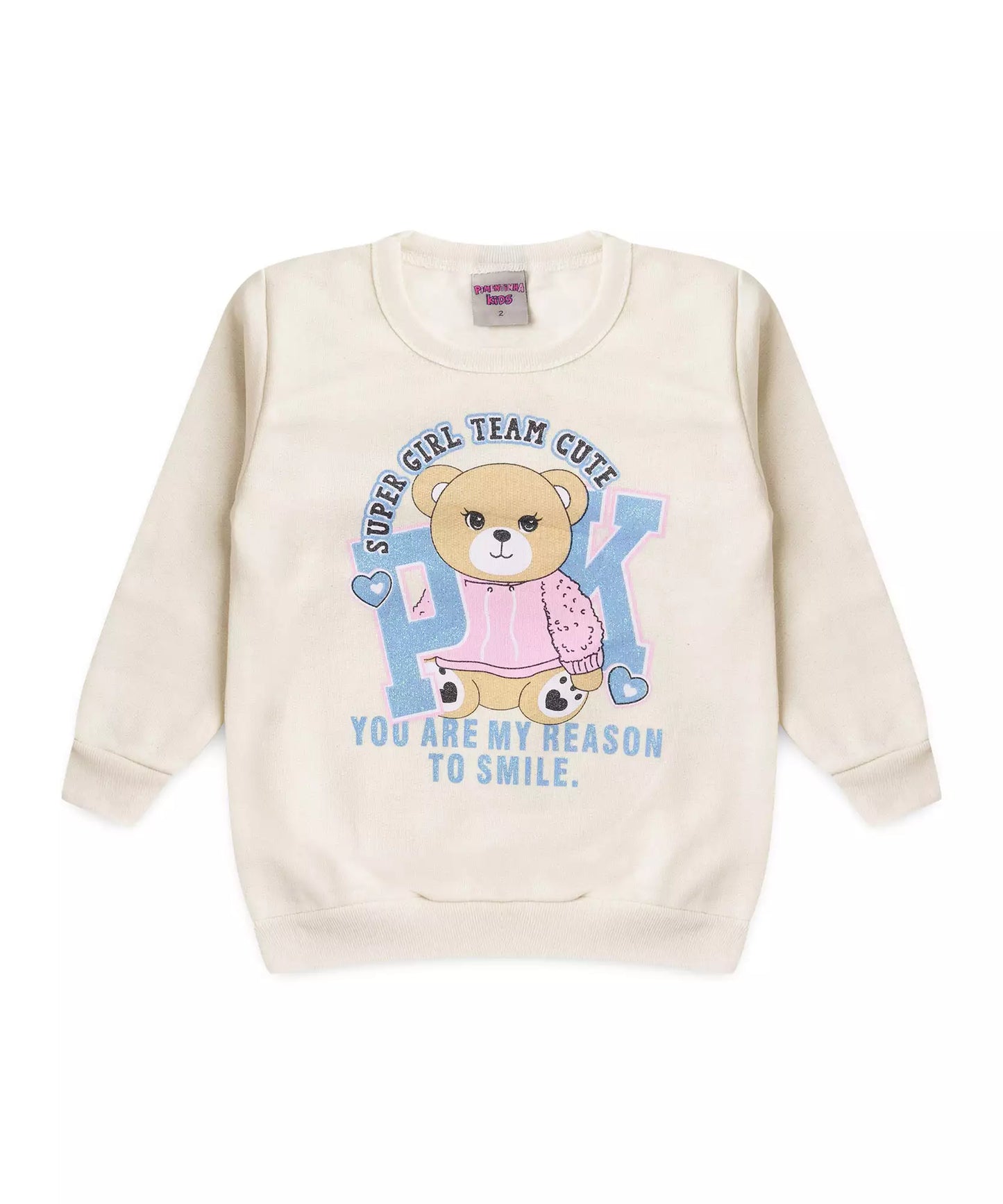 Conjunto de Inverno para Menina no Urso Marfim