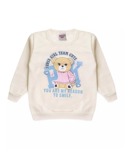 Conjunto de Inverno para Menina no Urso Marfim