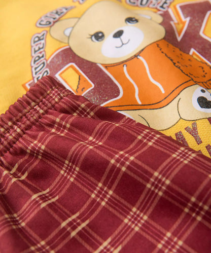 Conjunto de Inverno para Menina Urso Marrom