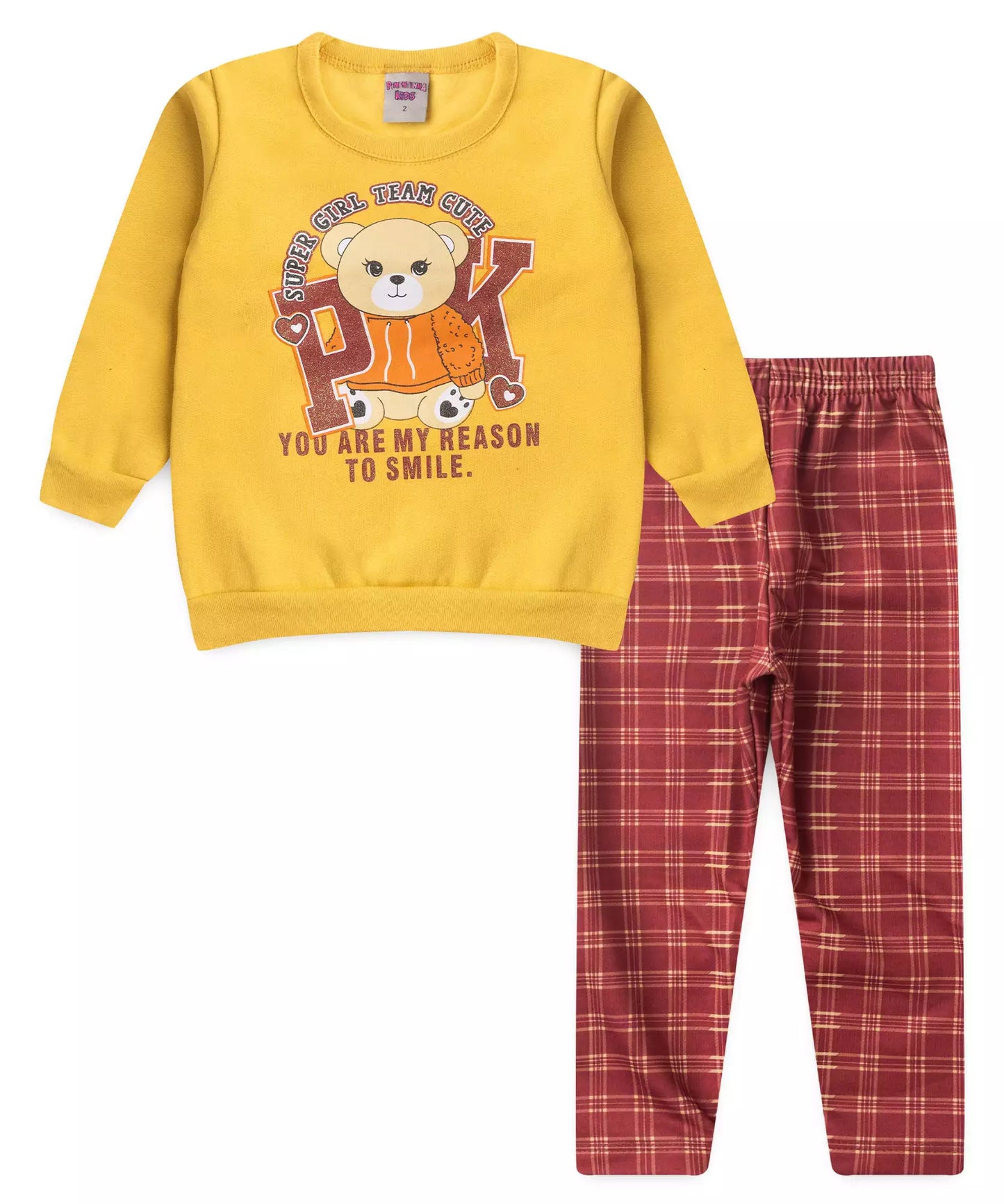 Conjunto de Inverno para Menina Urso Marrom