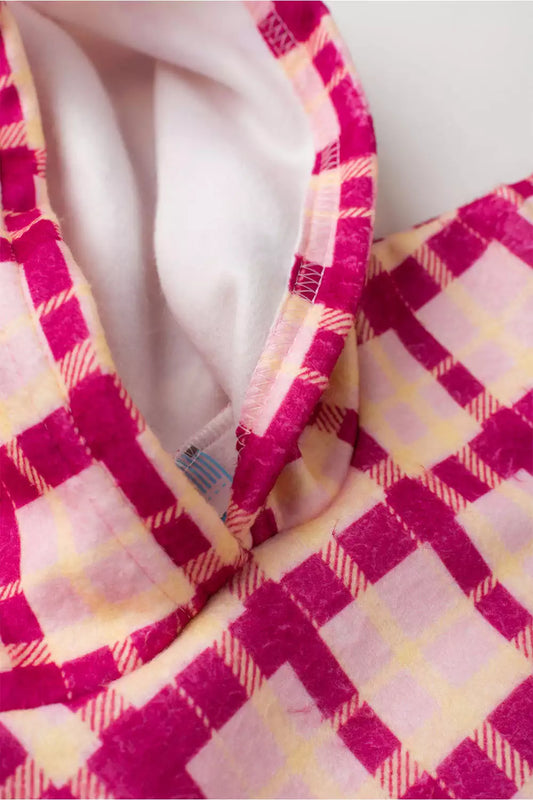 Conjunto de Inverno para Menina Xadrez Encantado Pink