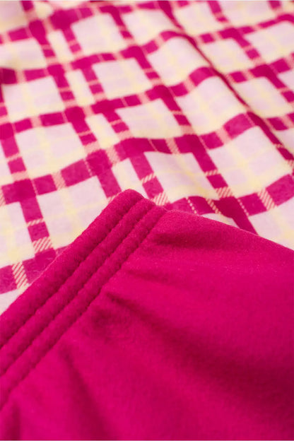 Conjunto de Inverno para Menina Xadrez Encantado Pink