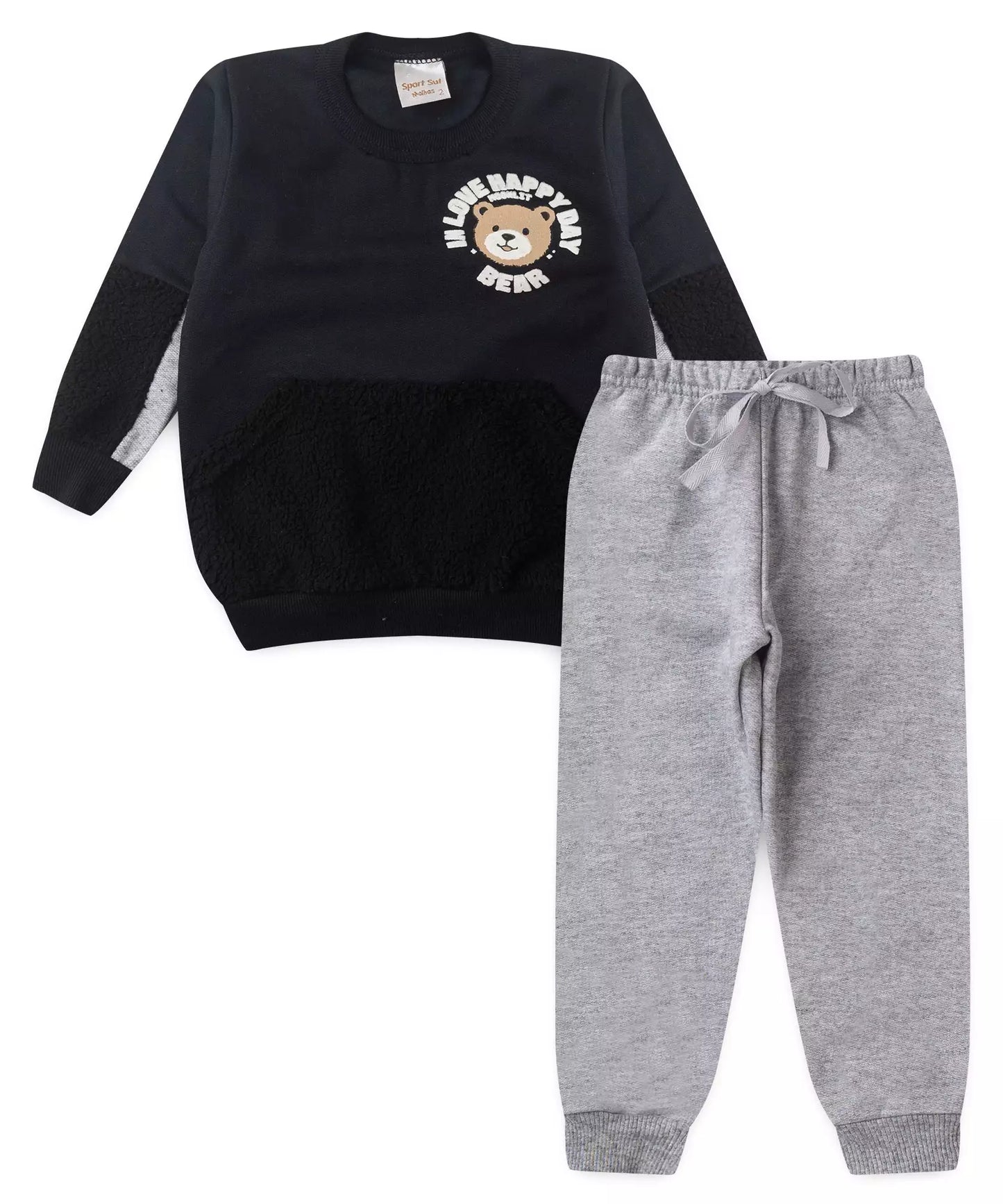 Conjunto de Inverno para Menino Bear Preto