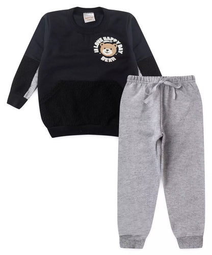 Conjunto de Inverno para Menino Bear Preto
