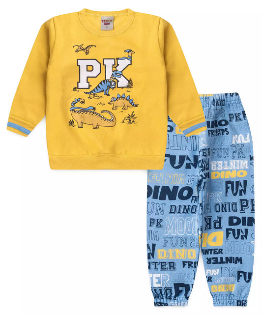 Conjunto de Inverno para Menino Dino Bege
